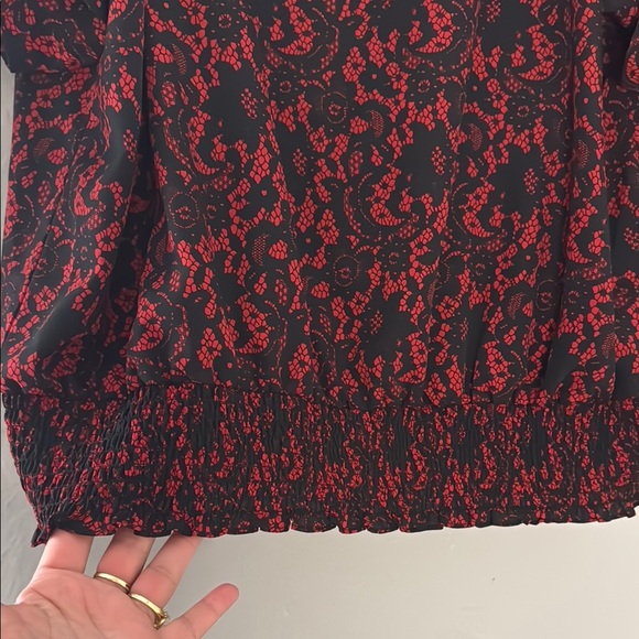 MICHAEL Michael Kors Red and Black Blouse 13 - Picture 5 of 9